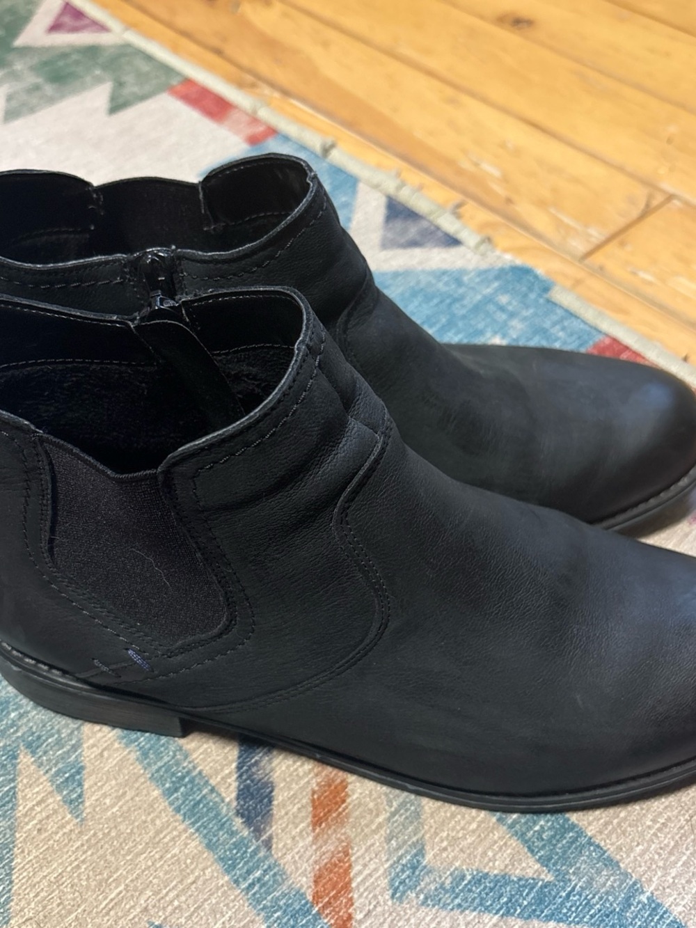 Remonte Black Leather Ankle Boots